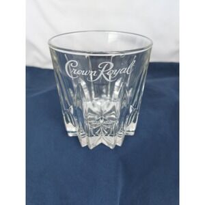 Crown Royal Diamond Cut Whiskey High Ball Glass Embosed Design *MADE IN ITALY*‎